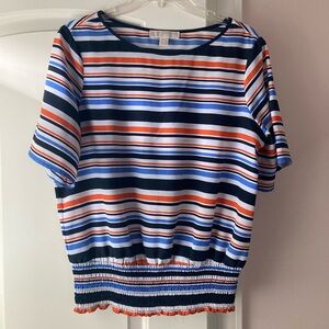 Michael Kors Striped Short Sleeve Top